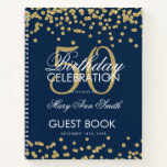 Carnet Gold Navy Blue 50th Birthday Guestbook Confetti<br><div class="desc">Un élégant 50th Birthday Party modèle de livre d'hôtes avec Gold Parties scintillant Confetti sur le design bleu marine et facile à customiser texte.</div>