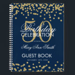 Carnet Gold Navy Blue 50th Birthday Guestbook Confetti<br><div class="desc">Un élégant 50th Birthday Party modèle de livre d'hôtes avec Gold Parties scintillant Confetti sur le design bleu marine et facile à customiser texte.</div>