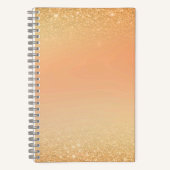 Carnet Gold & Orange Notebook with Sparkle Glam Aesthetic (Recto)