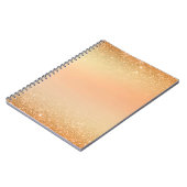 Carnet Gold & Orange Notebook with Sparkle Glam Aesthetic (Côté gauche)