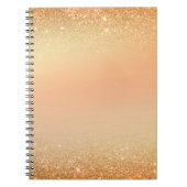 Carnet Gold & Orange Notebook with Sparkle Glam Aesthetic (Devant)