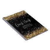 Carnet Gold Parties scintillant Black 40th Birthday Invit (Côté Droit)