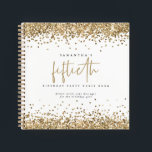 Carnet Gold Parties scintillant Borders 50th Birthday Gue<br><div class="desc">Gold Parties scintillant Borders 50th Birthday Party Guest Book Une option alternative pour les invités à écrire leurs bons voeux à votre cinquantième.L'en-tête principal est dans un script élégant et le reste du texte que vous pouvez facilement personnaliser.</div>
