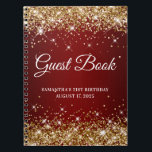 Carnet Gold Parties scintillant Dark Red 21st Birthday Gu<br><div class="desc">Créez votre propre livre d'or pour sa fête du 21e anniversaire dans ce carnet vierge. Fille faux brillant, parties scintillant dorée sur le haut et le bas, sur un dégradé bordeaux et rouge foncé ou arrière - plan ombragé. Vous pouvez customiser le style et la taille de police selon vos...</div>