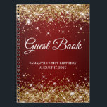 Carnet Gold Parties scintillant Dark Red 21st Birthday Gu<br><div class="desc">Créez votre propre livre d'or pour sa fête du 21e anniversaire dans ce carnet vierge. Fille faux brillant, parties scintillant dorée sur le haut et le bas, sur un dégradé bordeaux et rouge foncé ou arrière - plan ombragé. Vous pouvez customiser le style et la taille de police selon vos...</div>