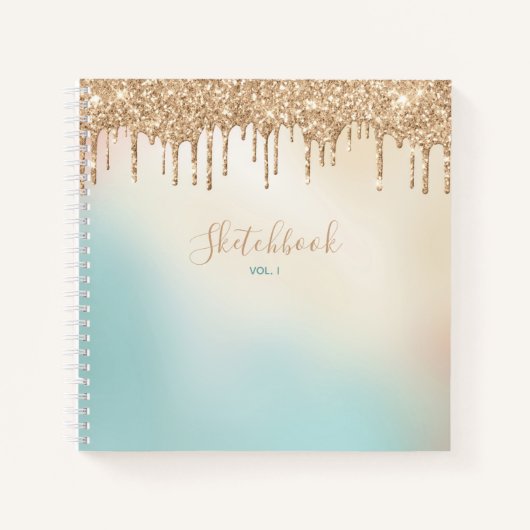 Carnet Gold Parties scintillant Et Pastel Blue Sketchbook (Devant)