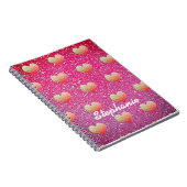 Carnet Gold Pink Hearts Motifs Parties scintillant Monogr (Côté Droit)