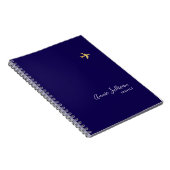 Carnet Gold Plane Voyages Blue (Côté Droit)