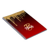 Carnet Gold Red Parties scintillant Drig Monogramme Éperc (Côté Droit)