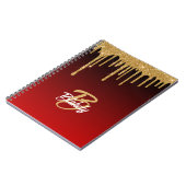 Carnet Gold Red Parties scintillant Drig Monogramme Éperc (Côté gauche)