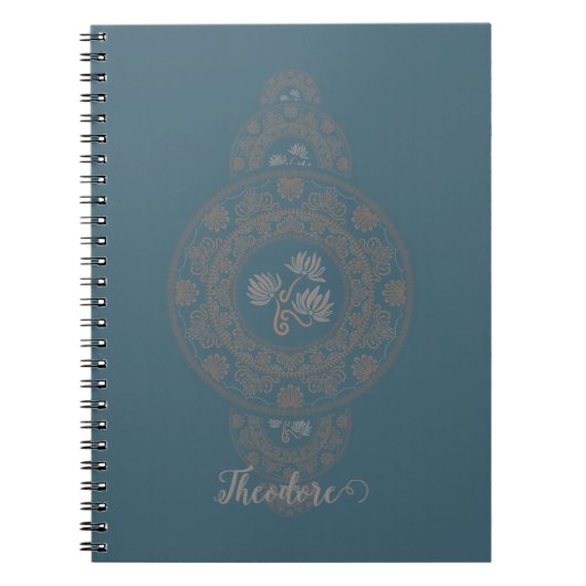 Carnet Gold Rococo Lotus Ornamental Mandala (Devant)