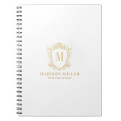Carnet Gold Rose Crest Crown Scrolls Monogram (Devant)