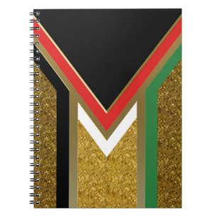 Carnet Gold + Rouge noir vert blanc Géométrie