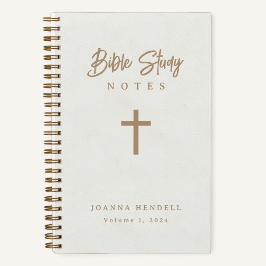 Carnet Gold Script White Leatherette Design étude bibliqu (Recto)