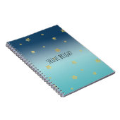 Carnet Gold Stars Aqua Blue Ombre devis personnalisé (Côté Droit)