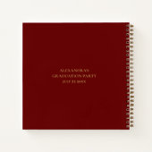 Carnet Gold Text Grad Name Graduation Burgundy Guest Book (Dos)