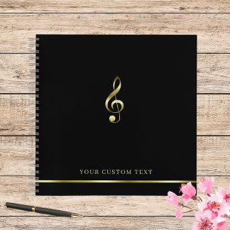 Carnet Gold Treble Clef Music Office Enseignant élégant