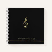 Carnet Gold Treble Clef Music Office Enseignant élégant (Devant)