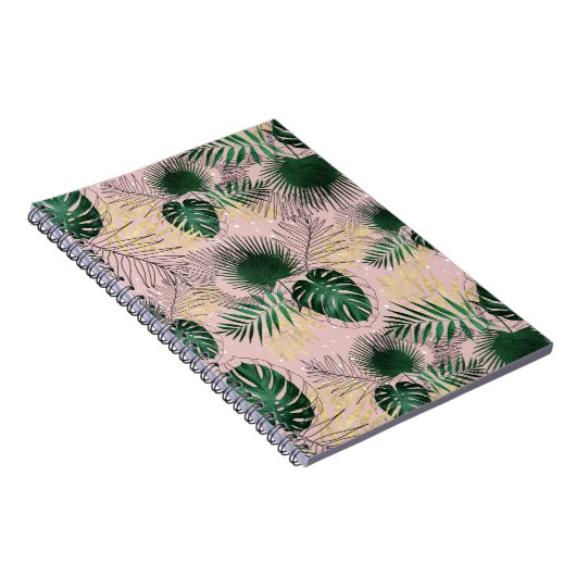 Carnet Gold tropical leaves et doddles design (Côté Droit)