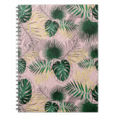 Carnet Gold tropical leaves et doddles design (Devant)