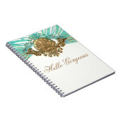 Carnet Gold & Turquoise Sea Shell Glam Beach Elegant Jour (Côté Droit)