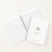 Carnet Gold Typography Beige Watercolor Monogram Name (Intérieur)