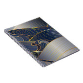 Carnet Gold Wave Lines, Vintage Abstrait. (Côté Droit)