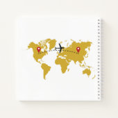 Carnet Gold World Map & Avion, Voyage Mariage Personnalis (Dos)
