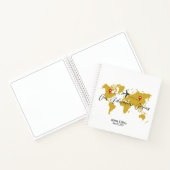 Carnet Gold World Map & Avion, Voyage Mariage Personnalis (Intérieur)