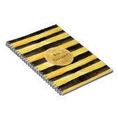 Carnet Gold Yellow Black Bee Stripes (Côté Droit)