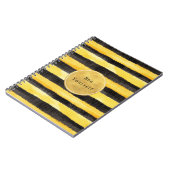 Carnet Gold Yellow Black Bee Stripes (Côté gauche)