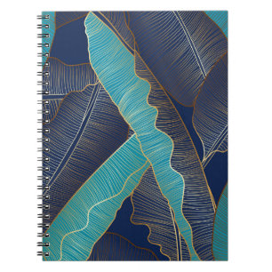 Carnet Golden Banana Leaf : Motif de luxe.