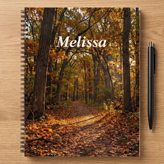 Carnet Golden Canopy Autumn Path Custom Name