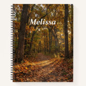 Carnet Golden Canopy Autumn Path Custom Name (Devant)
