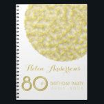 Carnet Golden Circle 80th Birthday Party Guest Book<br><div class="desc">Livre d'or moderne et personnalisable pour la fête d'anniversaire.</div>