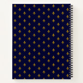 Carnet Golden Fleur de Lis sur Navy Blue (Dos)