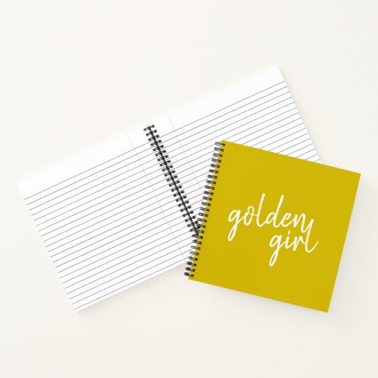 Carnet Golden Girl | Script Gold moderne (Intérieur)