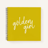 Carnet Golden Girl | Script Gold moderne (Devant)