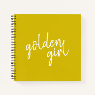 Carnet Golden Girl   Script Gold moderne