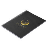 Carnet Golden Golf Ball Logo Elegant Golfer Monogramme (Côté gauche)