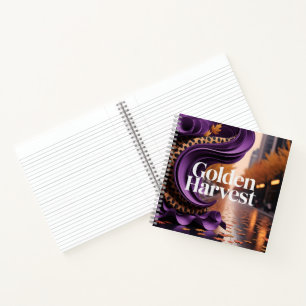 Carnet Golden Harvest Purple Leopard Fall Design de luxe