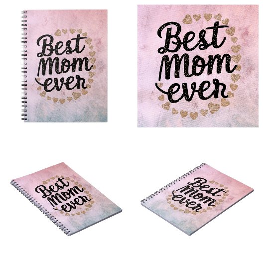 Carnet Golden Hearts Script tendance Meilleur Maman jamai