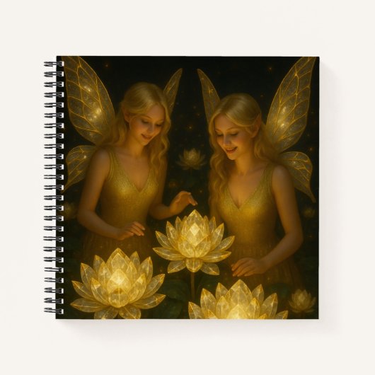 Carnet Golden Lotus Fairy Gift Magical Fantasy (Devant)