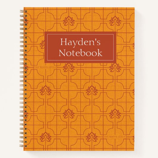 Carnet Golden Lotus Grid Motif - Le Lotus Blanc (Devant)