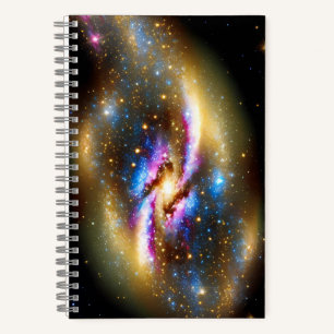 Carnet Golden Purple Blue Galactic Cosmos Sky Galactic