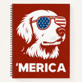 Carnet Golden Retriever 4 juillet Merica (Devant)