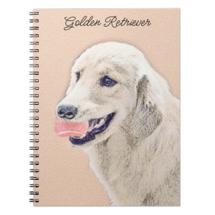 Carnet Golden Retriever avec Tennis Ball Peinture Chien A