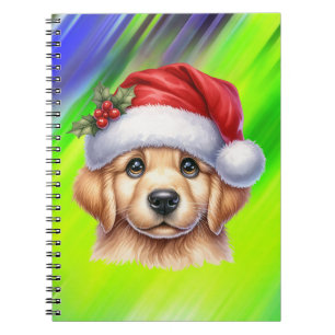 Carnet Golden Retriever Chien avec le Père Noël Style-825