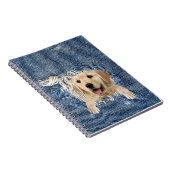 Carnet Golden Retriever dans Denim Hole (Côté Droit)