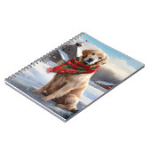 Carnet Golden Retriever Dog in Snow Christmas (Côté gauche)